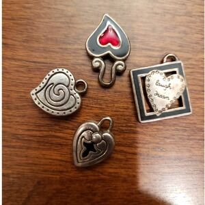 Brighton‎ Charms Lot Silver Tone Hearts Spade Laugh Dream Collectible Jewelry